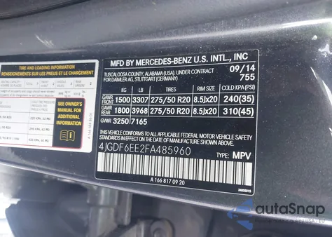 2015 Mercedes-Benz Gl 450 4Matic z USA, uszkodzony, nr VIN 4JGDF6EE2FA485960